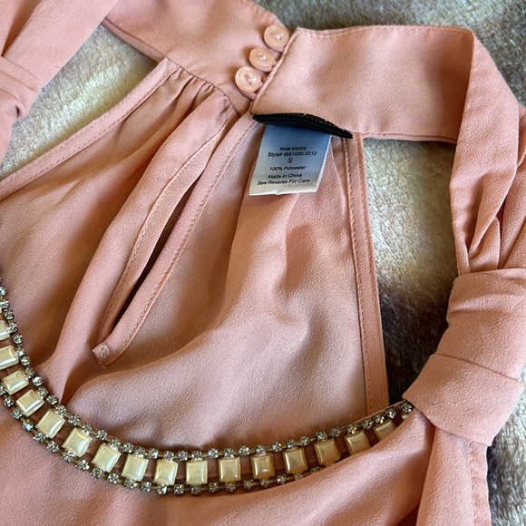 2 Peach Colored Dress Tops Size S - Picture 10 of 14